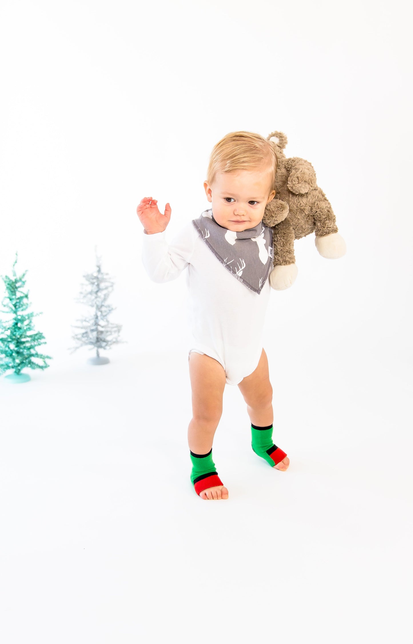 Baby Gripper socks -2 pack - Red and Green