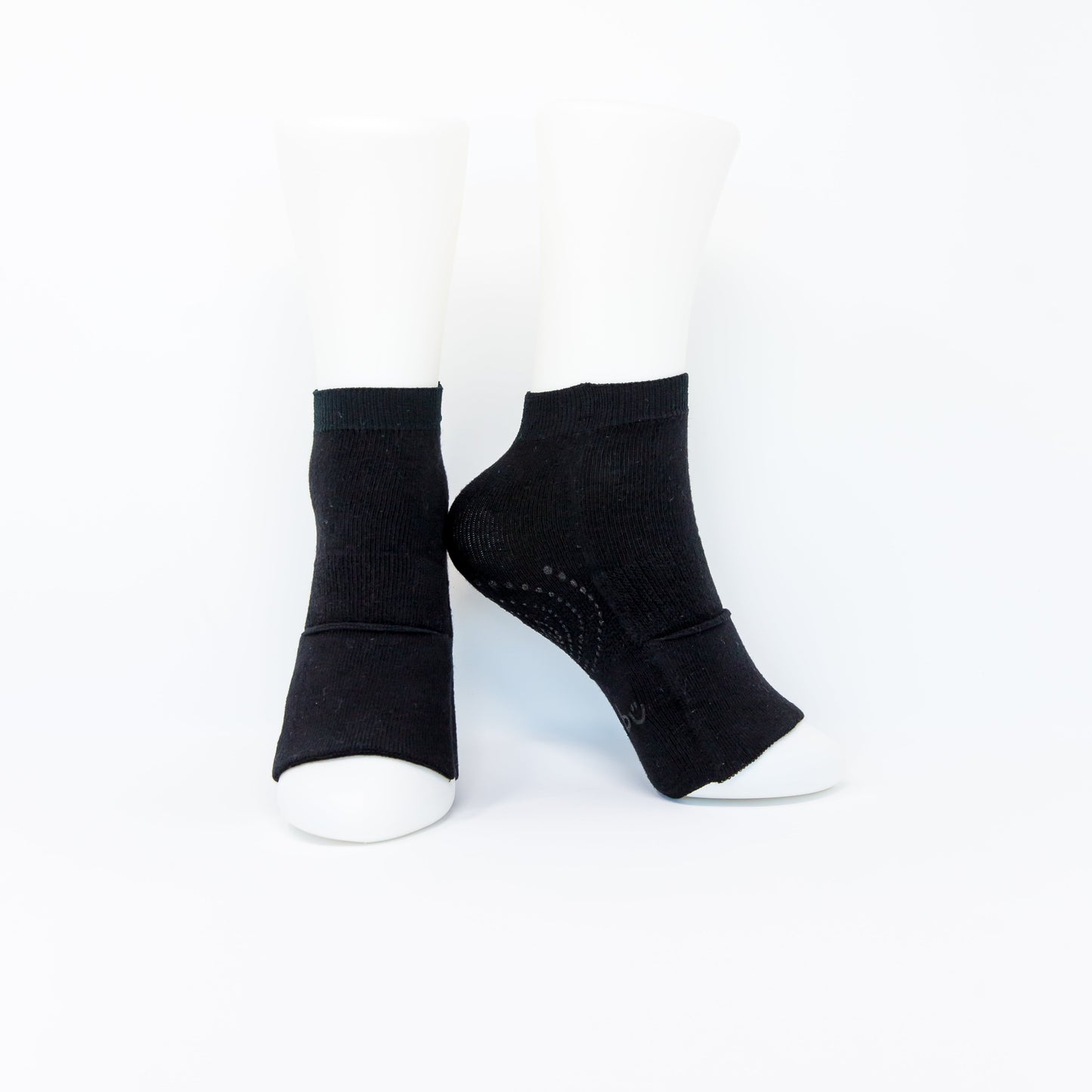 Open & Closed Toe Yoga Socks | Seamless, Non-Slip Grip- Black
