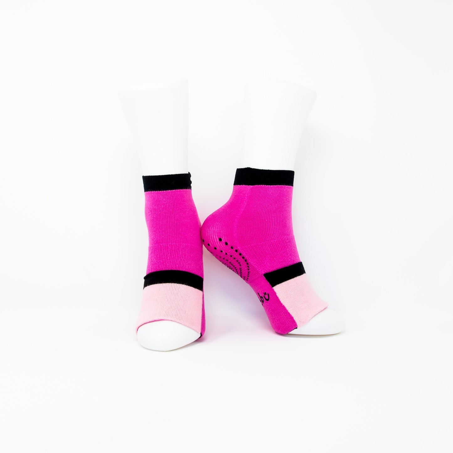 Open & Closed Toe Yoga Socks | Seamless, Non-Slip Grip - Pink