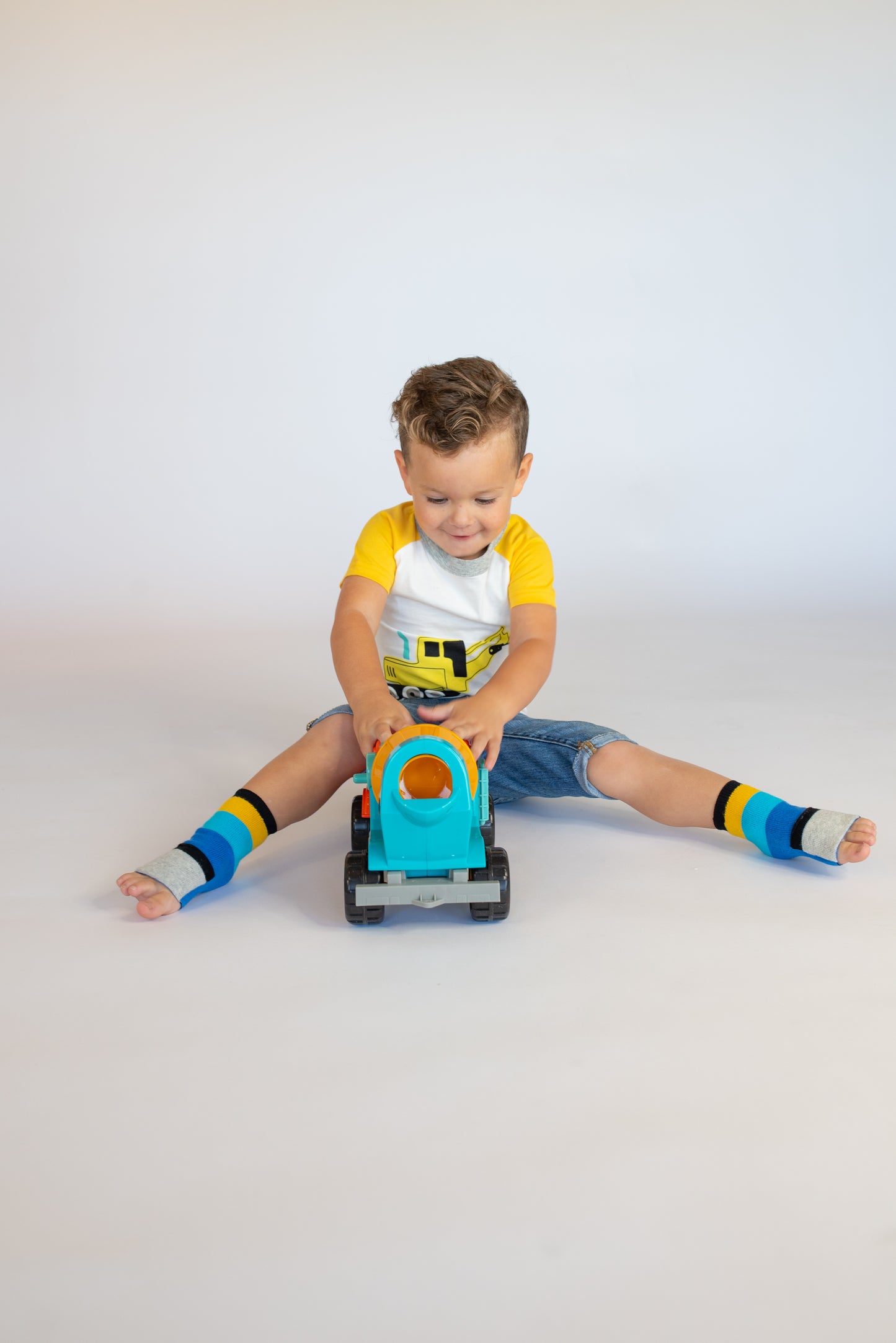 Toddler Seamless Gripper Socks - 5 pack - Blue mix