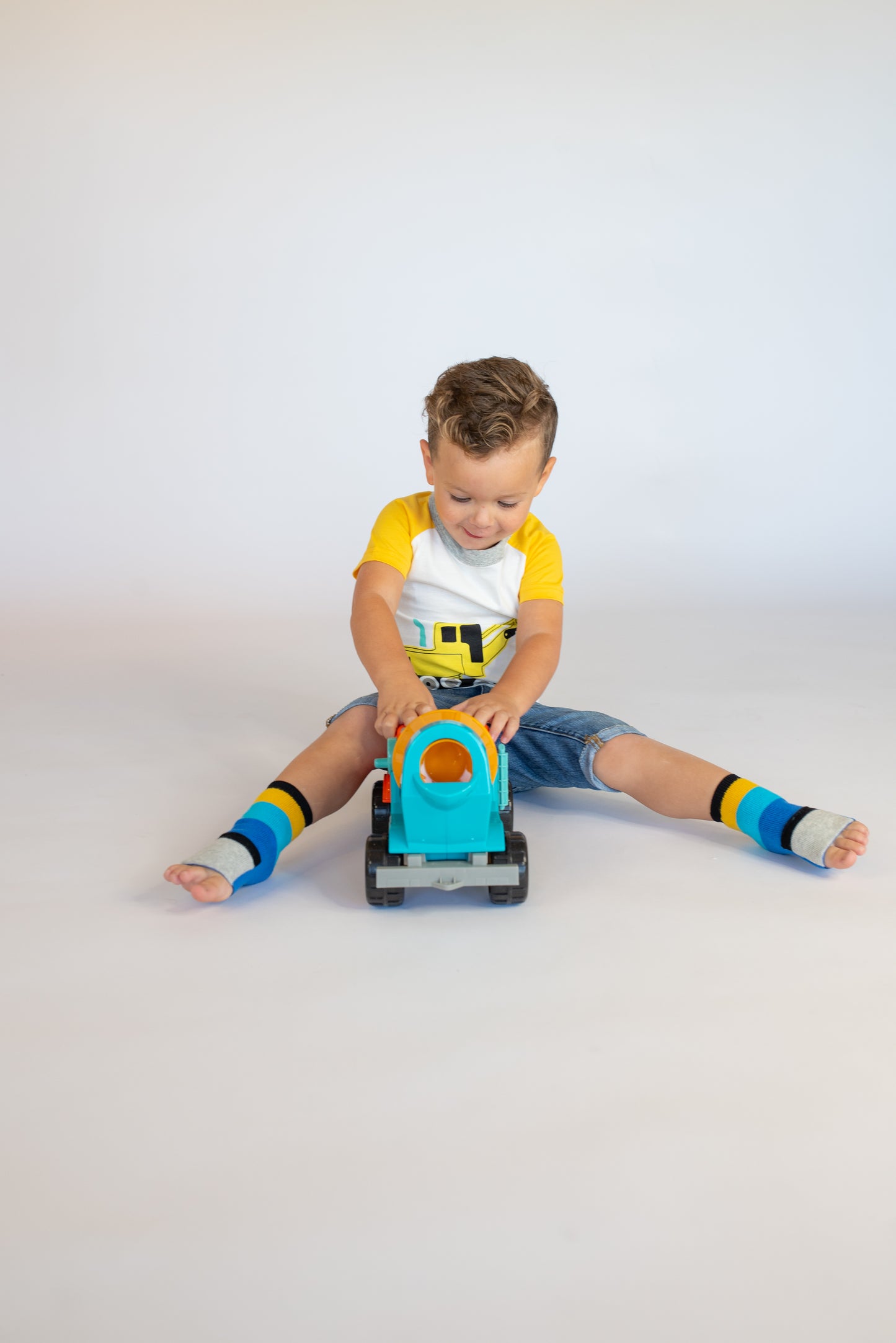 Toddler  Seamless Gripper Socks - Blue stripes