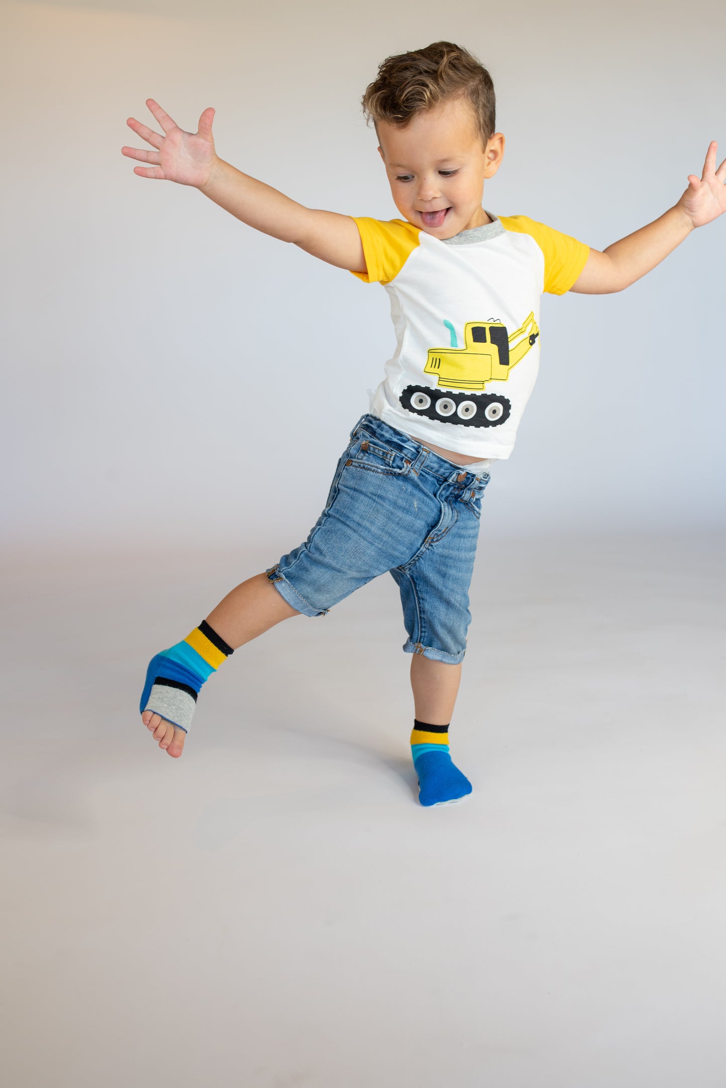 Toddler  Seamless Gripper Socks - Blue stripes