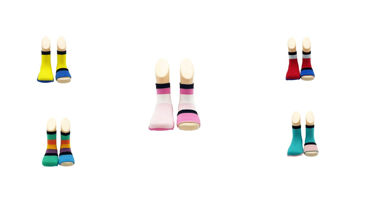 Peekaboo toddler toeless socks - Pink mix