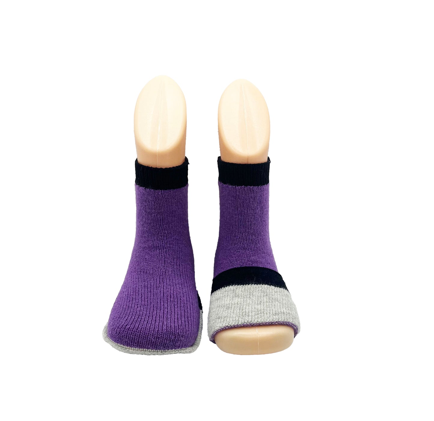 Baby gripper seamless socks - Purple, cotton rich.