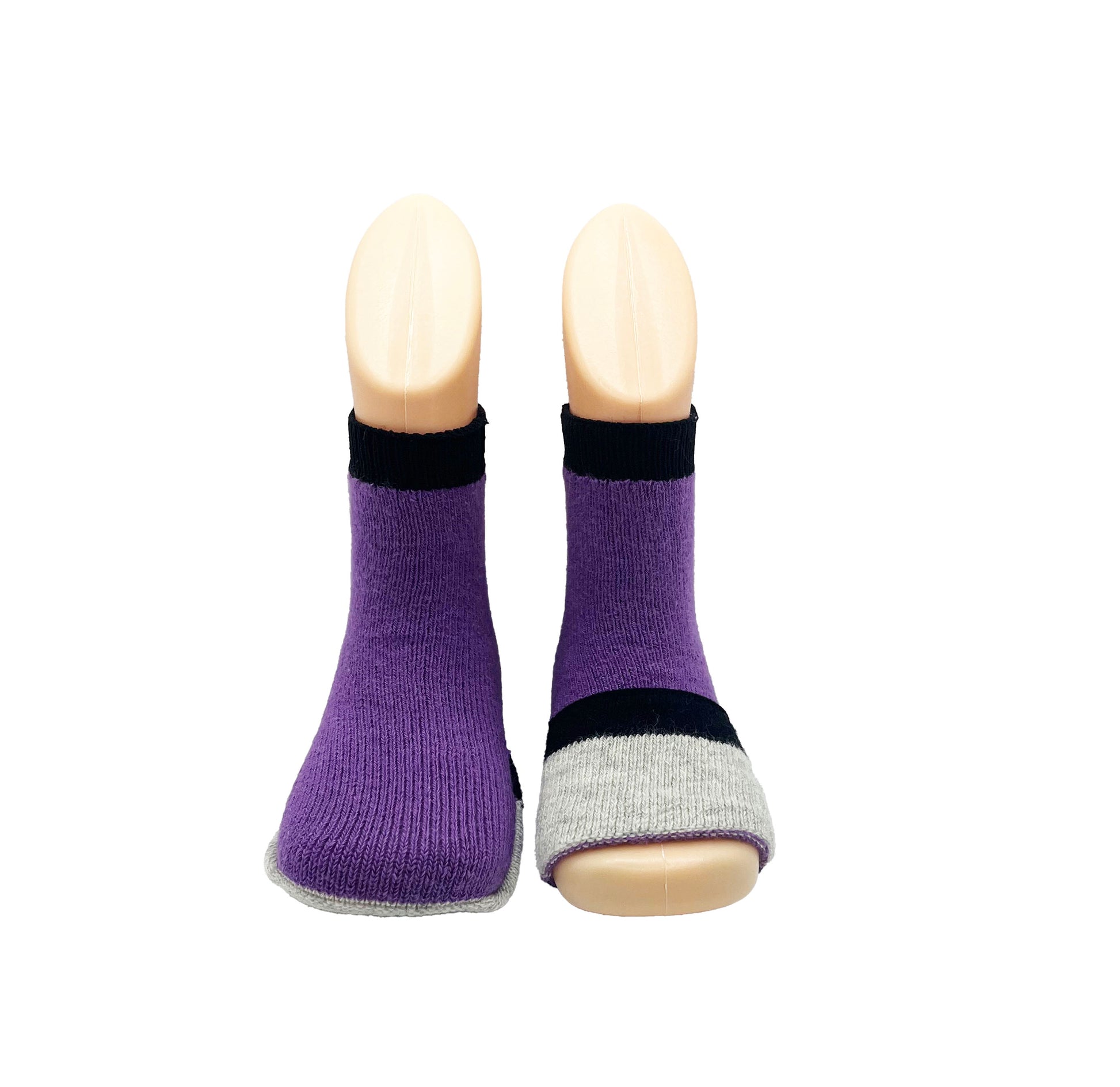 Baby gripper seamless socks - Purple, cotton rich.