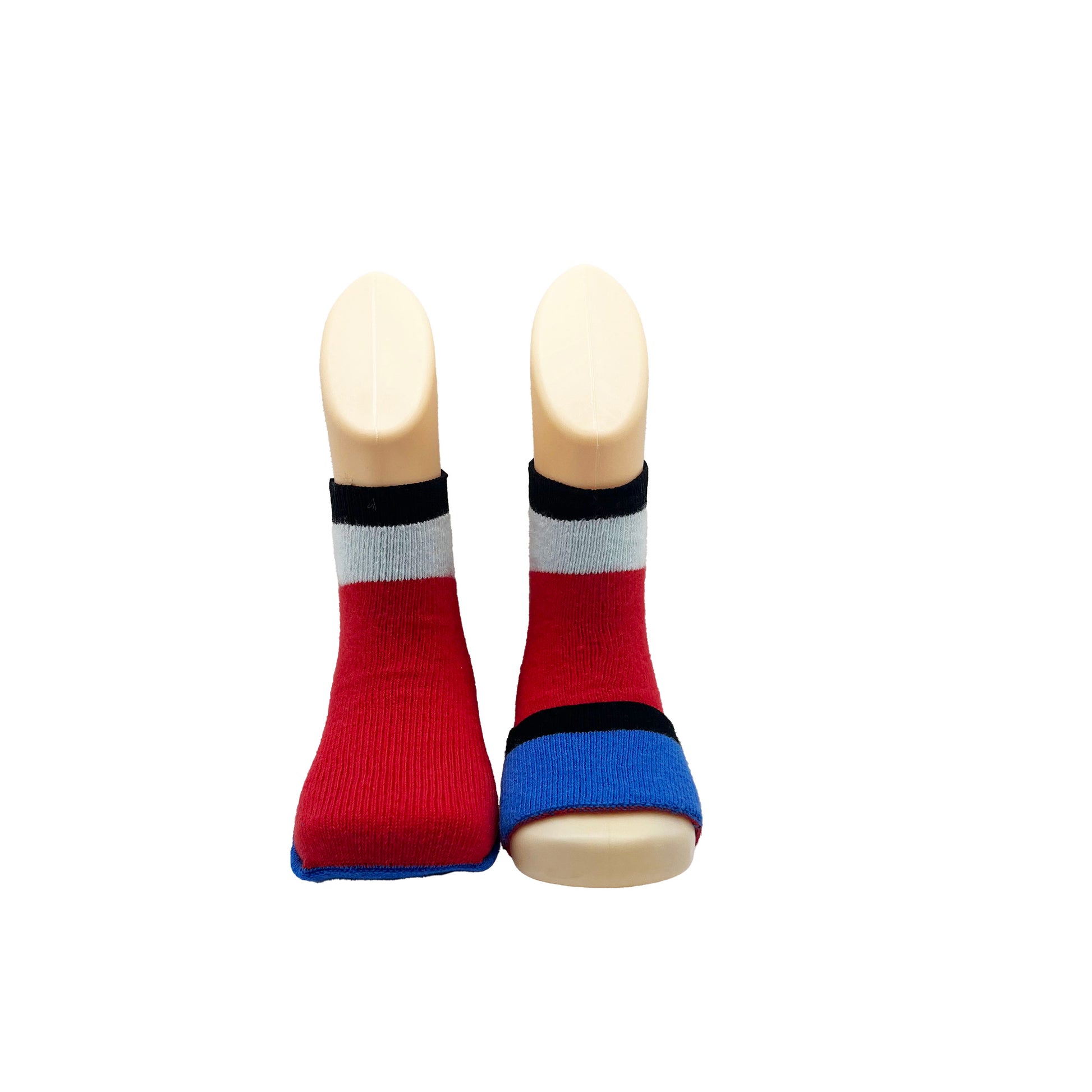 Peekaboo toddler socks - Red and blue