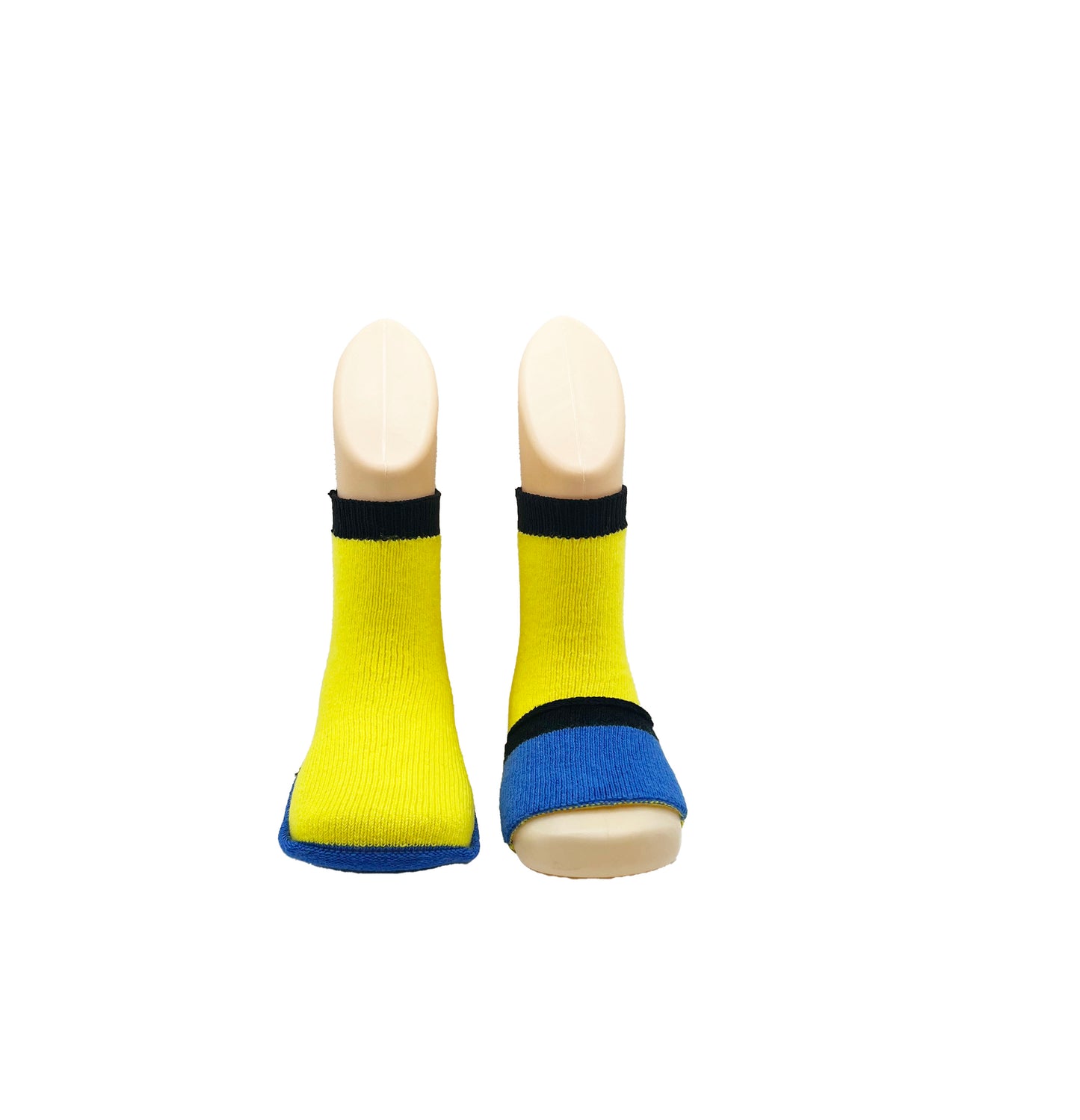 Peekaboo toddler socks - Yellow and Blue